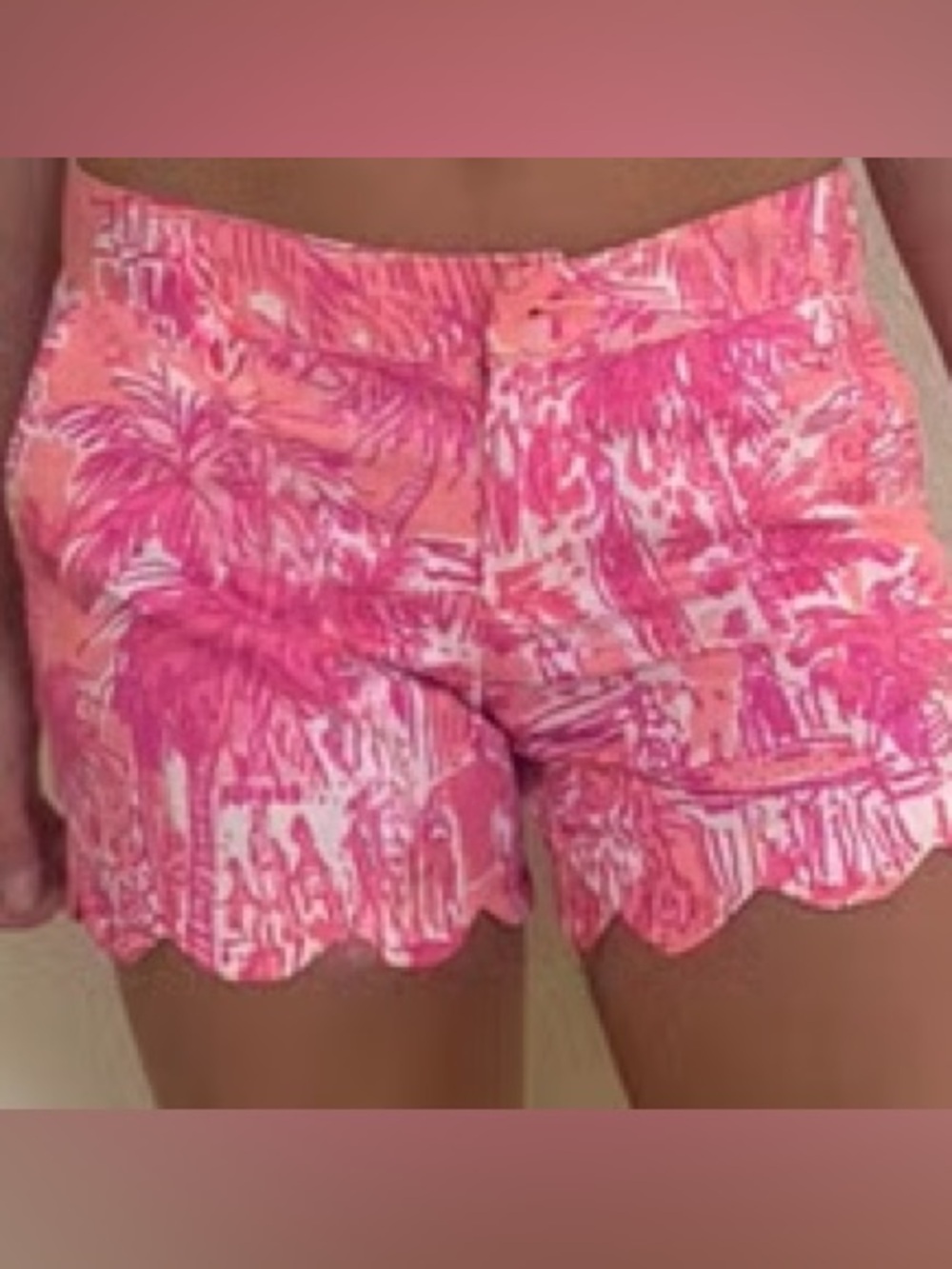 NWOT Lilly Pulitzer Pink Printed Scallop Hem Women's Shorts